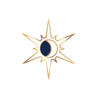Sun & Moon Pin - White
