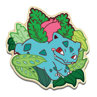Blooming plant creature wooden pin
