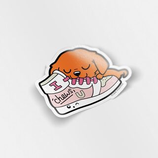 Vinyl Sticker "I Chews U" Golden Retriever