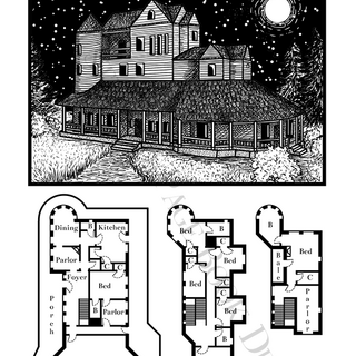 5x7 Print map of Haunted Haven