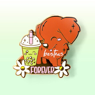 Enamel Pin "Besteas Forever" Golden Retriever