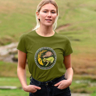 Eco T-Shirt: Official Fan Club of Slimy Creatures (Centre or Side Design)