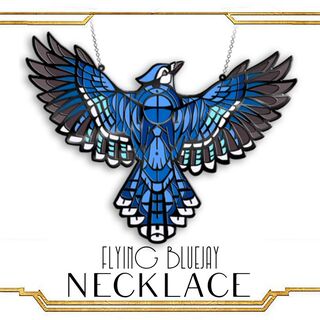 Flying Blue Jay Pendant