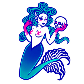 XL 3" Siren pin- LE Numbered (blue/pink)