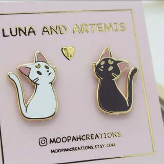 - Crystal Moon Luna & Artemis - Enamel Pin Set -