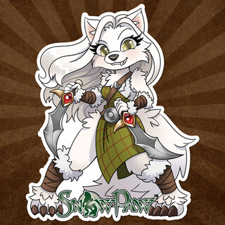 Snow Paw Chibi 3x4" Die Cut Sticker