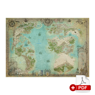 🗺️ Carte de Terra - Hémisphère Ouest - A1 + PDF 💰 -50%