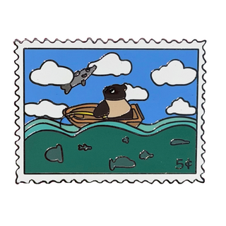 Greg the Bear Stamp Pin