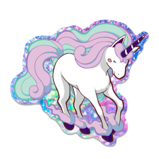 Galopping unicorn glitter sticker