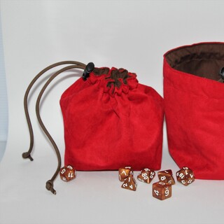 Red Suede-Fabric Stand Up Bag