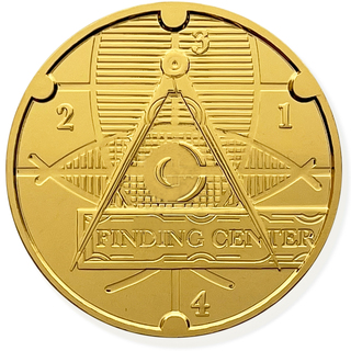 One (1) 24K Gold Vermeil Euclidean Coin