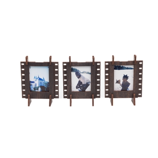 Three "Mini" Photo Frames  (Stained Brown)