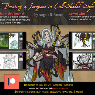 Premium Tutorial - Painting a Jorogumo in Cell-Shaded Style