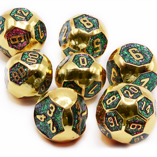 Rounded Dice Set (Shiny Gold) | Metal TTRPG Dice