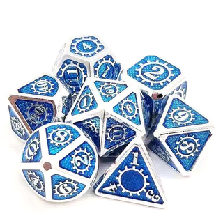 Overclock Metal Gear Dice Silver/Blue