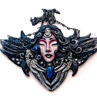 Wings of Morrigan OOAK necklace