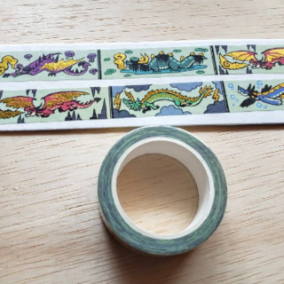 Dragons | Gold foil stamp washi tape