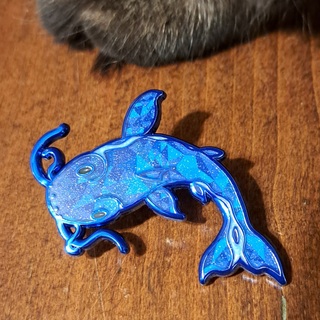 Sapphire Catfish Pin