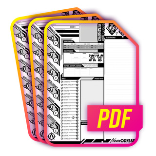 Neon Odyssey Character Sheets