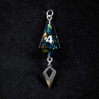 Dice Pendant - Black Fractal
