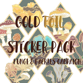 Gold Foil Sticker Set Fungi & Faerie
