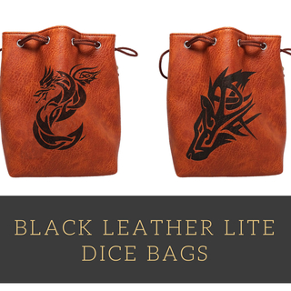 Brown Leather Lite Dice Bags - Multiple Designs Available