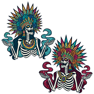 Both Aztec Gods of the Dead 3" XL pins