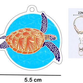 Sea Turtle Acrylic Charm with Keychain Clip