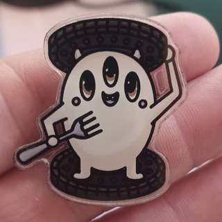 Three Eyed Cookie Monster Acrylic Pin