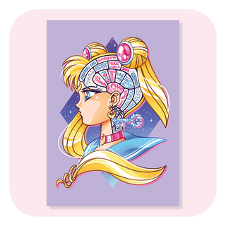 Sailor Moon Magical Lock And Time Key A4 Print