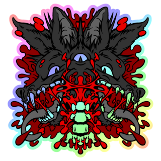 2.5 inch Holographic Chupacabra Vinyl Sticker