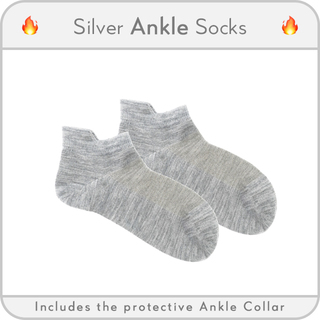Silver Ankle Socks - Grey