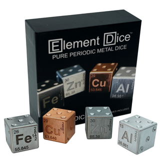 (Set A) D6 Element Dice (Copper, Iron, Zinc, Aluminum)