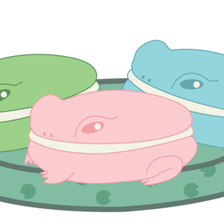 Mini Macaron Frogs  Enamel Pin Set