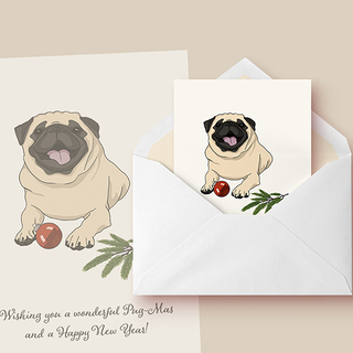 Pugmas Folding Card "Christmas"