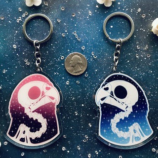 Parakeet Skull Charm