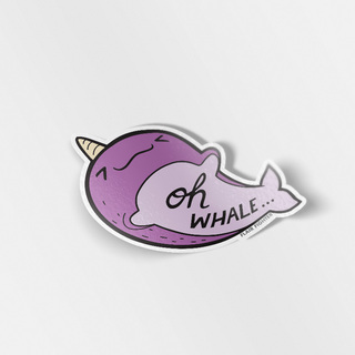 Vinyl Sticker Oh Whale Narwhal