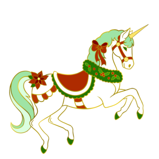 Christmas Unicorn Pin