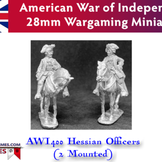 BG-AWI400 Hessian Army Mounted Officers (2 riders and horses, 28mm unpainted)