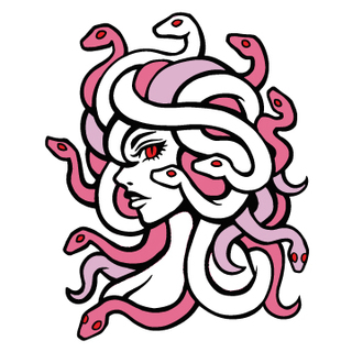 Pink Medusa pin
