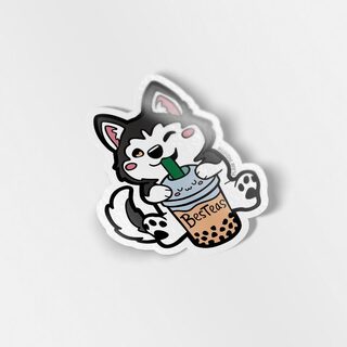 Vinyl Sticker Besteas Boba Husky