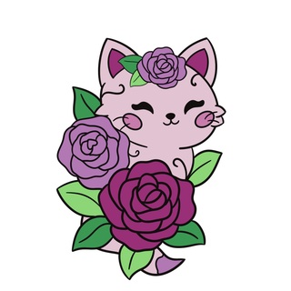 Rose Kitty Pin