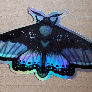 Grey Moth 4" Holo Vinyl Sticker