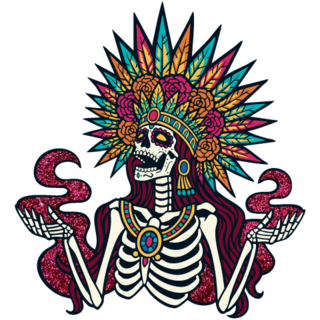 Aztec Lady of the Dead 3" XL pin