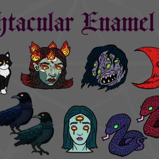 The Full Witchtacular Enamel Pin Collection