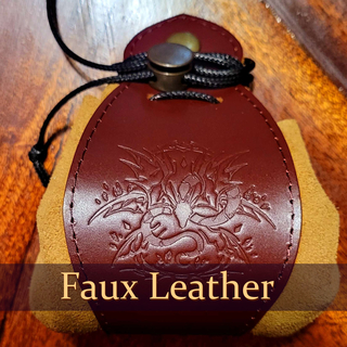 Faux Leather Dice Bag-Brown/Red