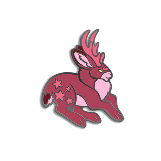 Blood Moon Jackalope Glow in the Dark Enamel Pin