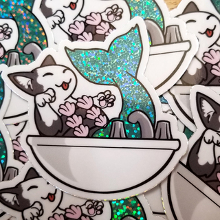 Mermaid cat sticker