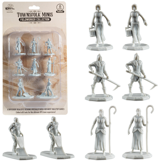 Monster Townsfolk Field Worker Paintable Mini Figures Set of 8