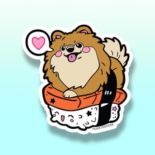 Vinyl Sticker Sushi Pomeranian